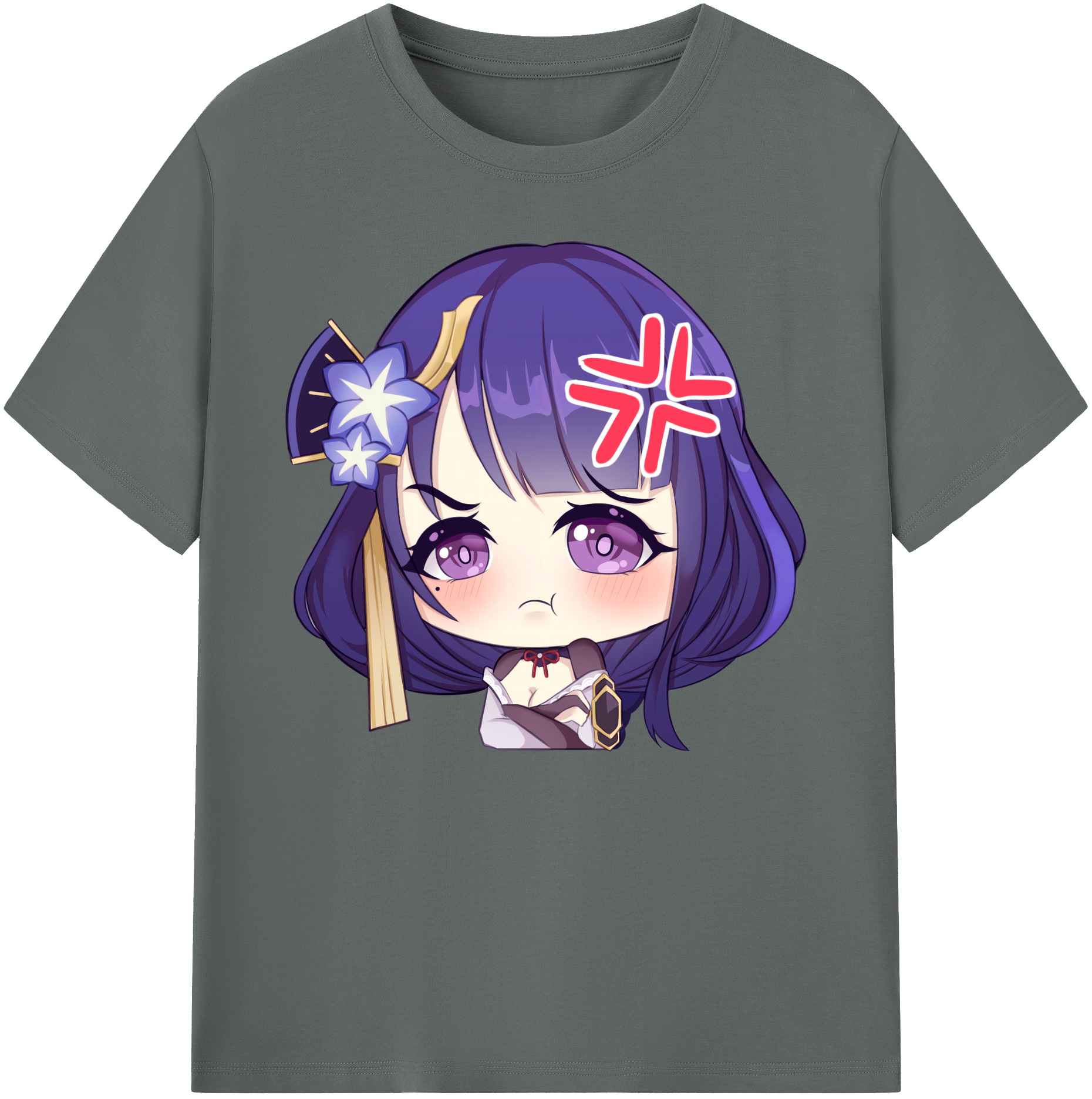 げんし神 雷電将軍 らいでんしょうぐん genshin Raiden Shogun 綿100％ メンズ半袖Tシャツ｜肌触りやわらか＆通気性